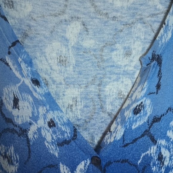 J. Jill Floral Button Up Long Sleeve Cardigan Silk Cashmere Blend Small - Picture 5 of 10